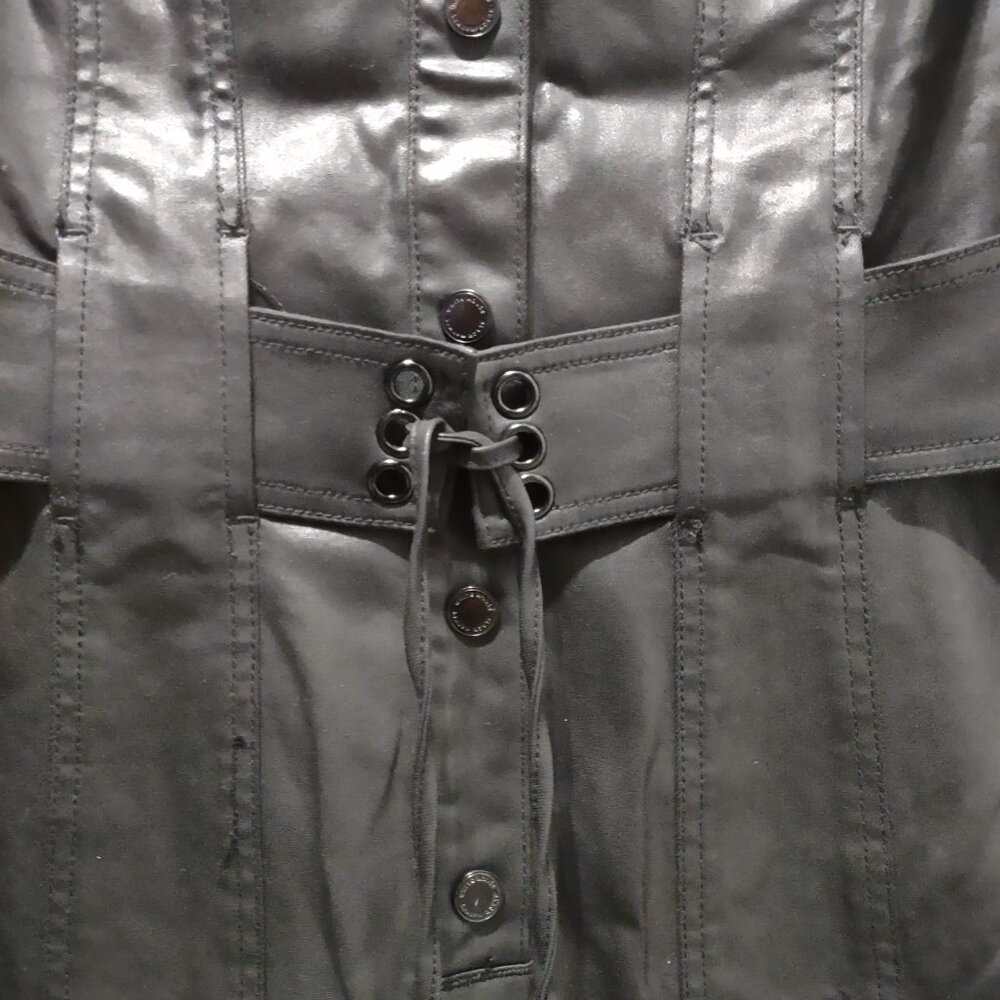 White House Black Market WHBM coated denim shirtdress NWT size 6 black - Picture 8 of 11